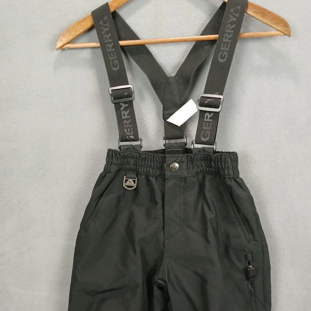 Gerry Snow Bib Unisex Kids 5/6 Black Water Resistance Warmth Removable Suspender